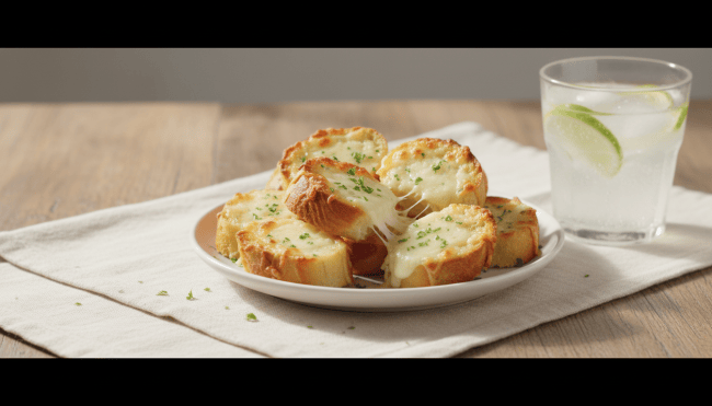 Crispy garlic cheese toast bites
